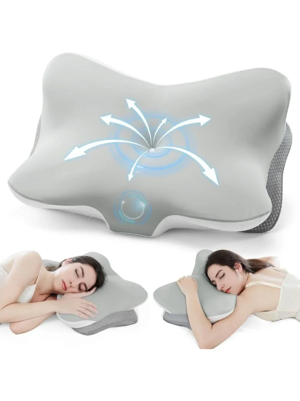 〽️Memory Foam Cervical Pillow Contour Orthopedic Neck Pain Relief Shoulder Grey
